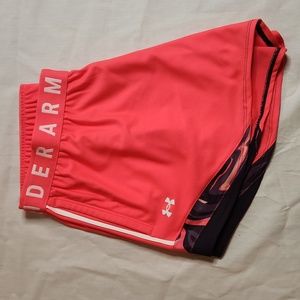 UNDER ARMOUR Women's Loose Fit Play Up Shorts 3.0 Hot Pink Large NWT
